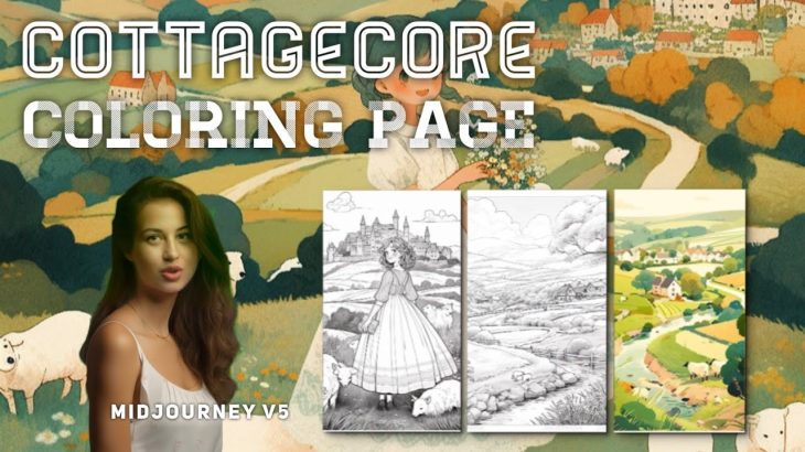 MidJourney V5 Prompts for cottagecore Coloring Page and High Quality Illustrations