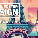 MidJourney V5 Prompts for vector art travel poster design