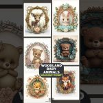 Woodland Baby Animals Midjourney Prompt #shorts