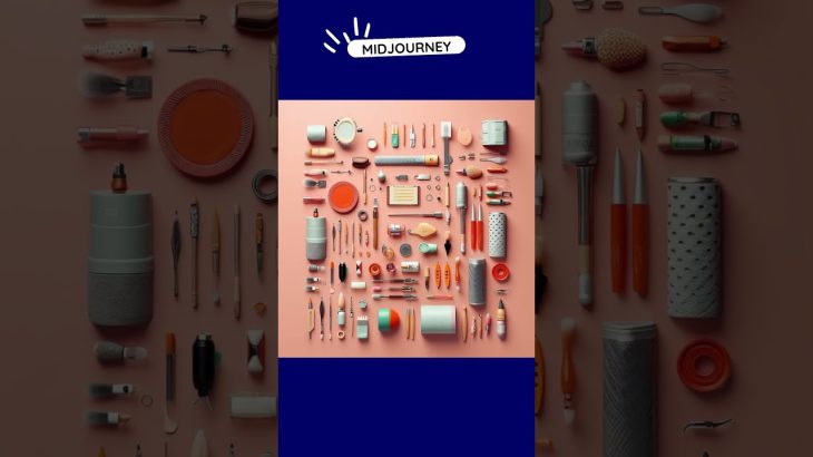 Experience the mesmerizing 3D isometric knolling of exquisite makeup tools by Midjourney.
