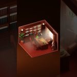 3D Isometric Office Interior Design – Created and Animated in Blender #shorts #isometric #3d