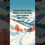 Snow Capped Mountains Illustration: Midjourney Prompt  #midjourney