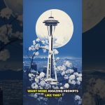 Seattle Space Needle Canotype Print Midjourney Prompt  #youtubeshorts