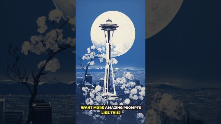 Seattle Space Needle Canotype Print Midjourney Prompt  #youtubeshorts