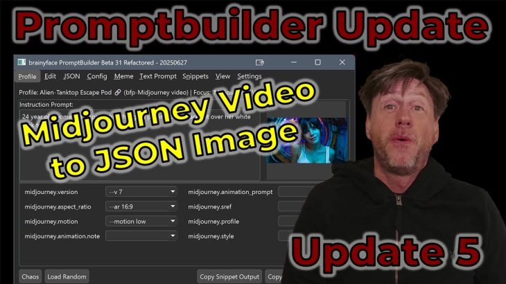 Building my Dream Prompt Editor (Update)-Plus Converting Midjourney Videos to JSON Image Profiles