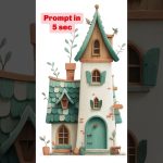 Whimsical clipart of a stylized countryside cottage #ai #aiart #aishorts #midjourney #prompt