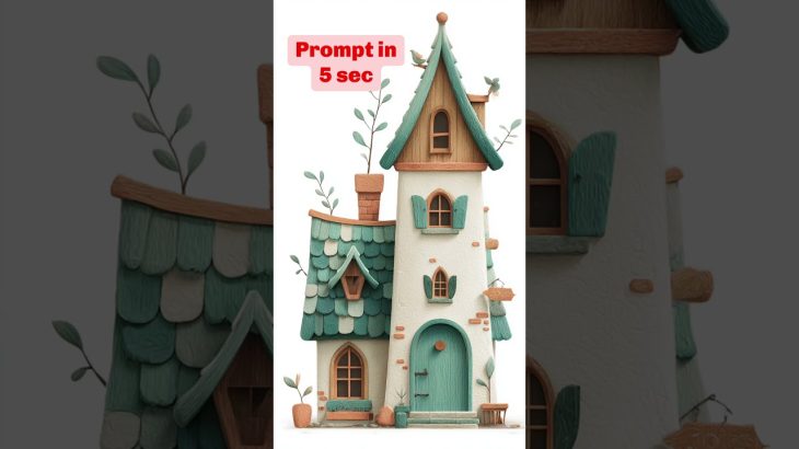 Whimsical clipart of a stylized countryside cottage #ai #aiart #aishorts #midjourney #prompt