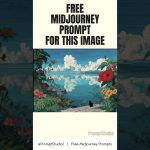 FREE PROMPT Midjourney Polynesian Ocean Landscape Tropical Flowers Small Black Cat